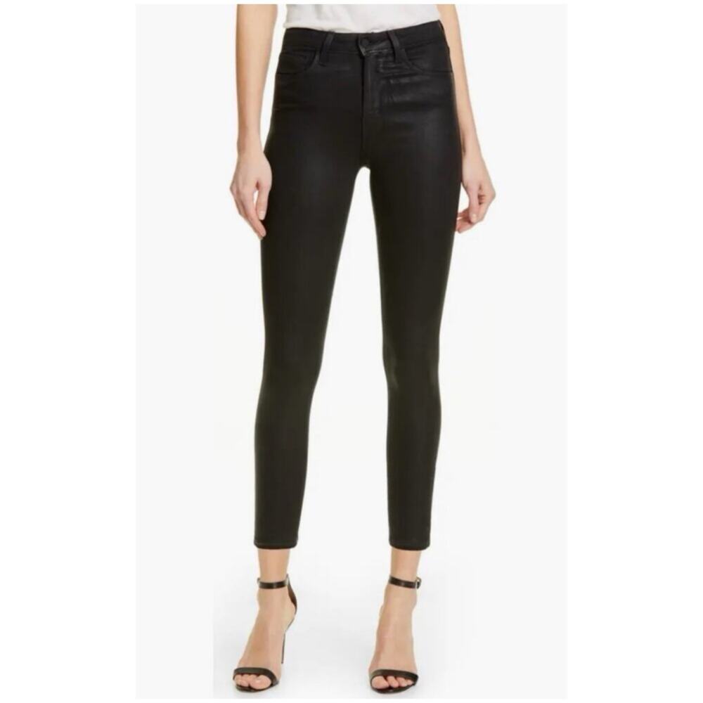 L’Agence Margot High Rise Skinny Jean Noir Black Coated 28
